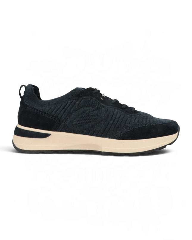 Sneakers Bassa Uomo in Camoscio e Tessuto Blu | Alberto Guardiani LEVANTE KNIT NAVY Alberto Guardiani 
