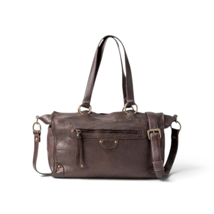 Borsa Donna Spalla Tracolla in Pelle Vacchetta Marrone | Biba AKA2L DARK BROWN Biba 
