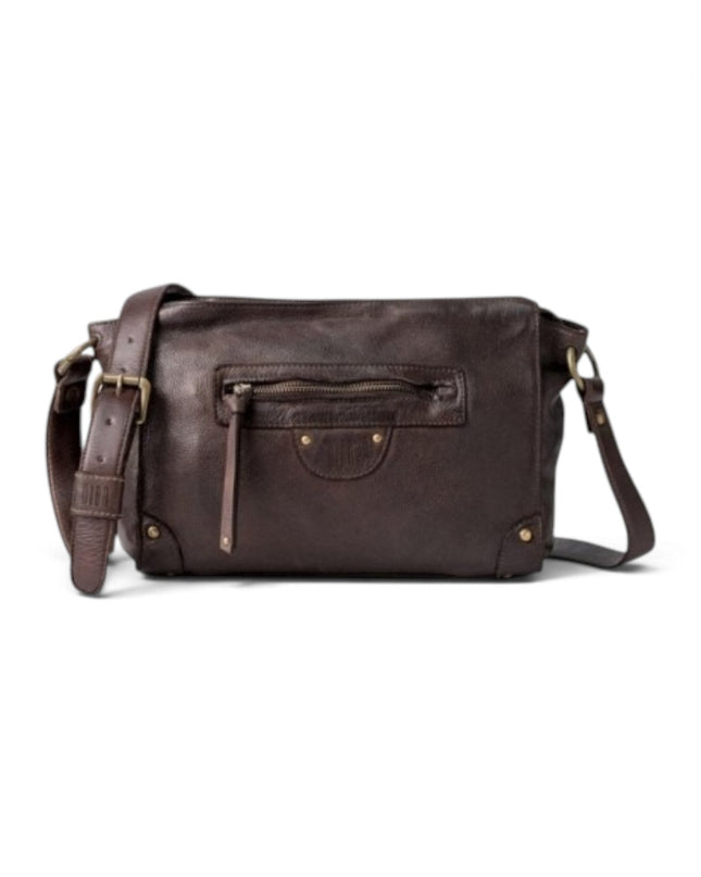 Borsa Media Donna Spalla Tracolla in Pelle Vacchetta Marrone | Biba AKA3L DARK BROWN Biba 