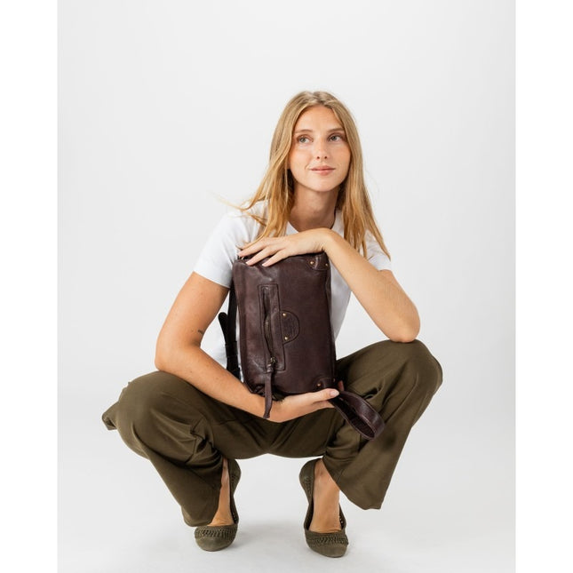 Borsa Media Donna Spalla Tracolla in Pelle Vacchetta Marrone | Biba AKA3L DARK BROWN Biba 