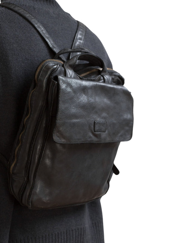 Zaino Multitasche in Pelle Vacchetta Nera | Biba ALE1L BLACK Biba 