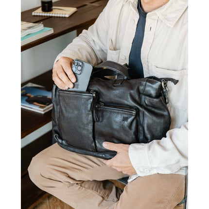 Borsa Work Portadocumenti Pelle in Vacchetta Nero Metal | Biba DIT2L BLACK Biba 