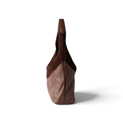 Borsa a Spalla in Pelle e Camoscio Marrone Cuoio | Biba ETH1L TAN CUOIO Biba 