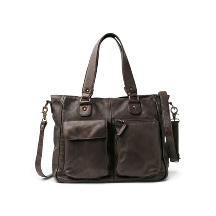 Borsa Portadocumenti Pelle in Vacchetta Marrone Perla | Biba KEO2L DARK BROWN Biba 