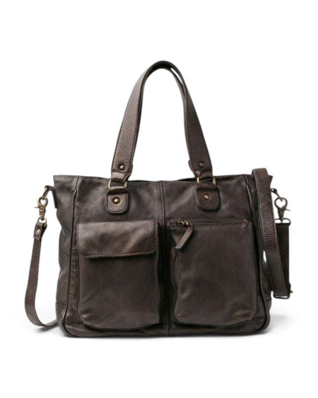 Borsa Portadocumenti Pelle in Vacchetta Marrone Perla | Biba KEO2L DARK BROWN Biba 