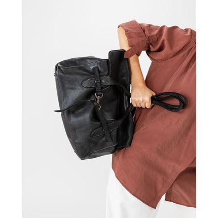 Borsa Postina Birkin Donna Pelle in Vacchetta Nera | Biba KLL1L BLACK Biba 