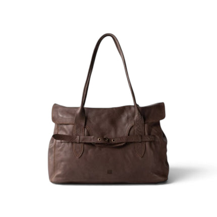 Borsa Postina Birkin Donna Pelle in Vacchetta Marrone | Biba KLL1L DARK BROWN Biba 