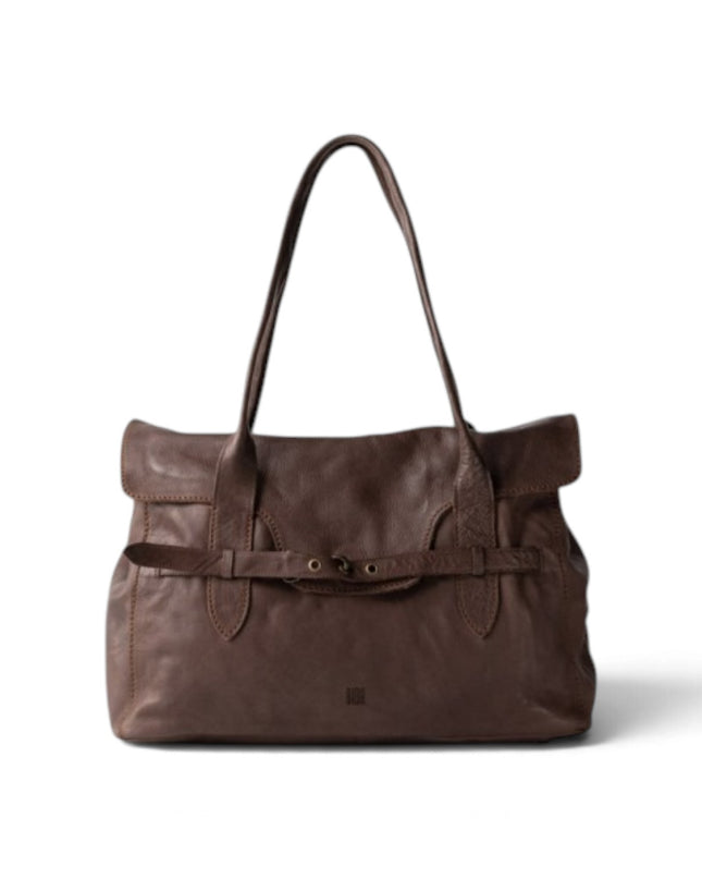 Borsa Postina Birkin Donna Pelle in Vacchetta Marrone | Biba KLL1L DARK BROWN Biba 