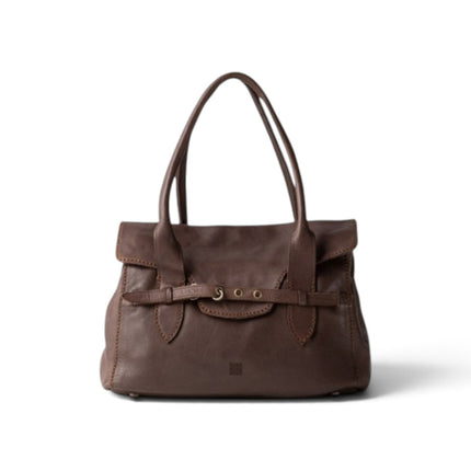 Borsa Postina Birkin Donna Pelle in Vacchetta Marrone | Biba KLL2L DARK BROWN Biba 