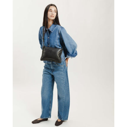 Borsa con Tracolla e Manetta in Pelle Nera | Biba POR2L BLACK Biba 
