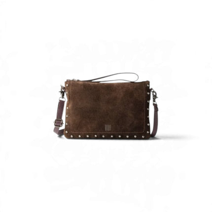 Borsa con Tracolla e Manetta in Camoscio Marrone | Biba PRR1L DARK BROWN Biba 