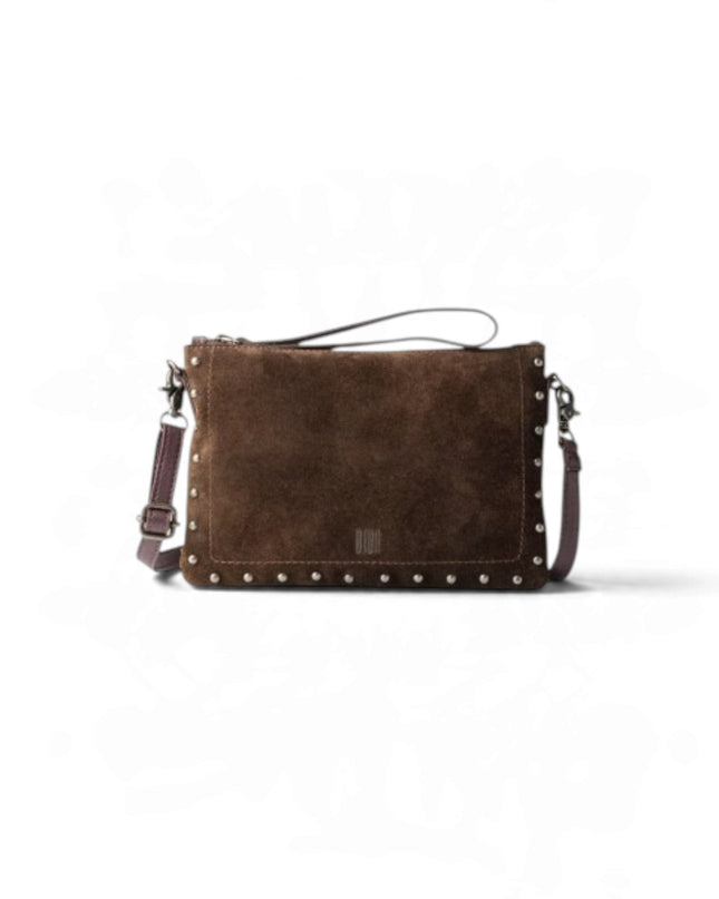 Borsa con Tracolla e Manetta in Camoscio Marrone | Biba PRR1L DARK BROWN Biba 