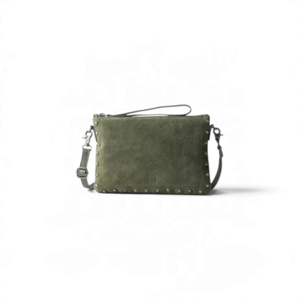 Borsa con Tracolla e Manetta in Camoscio Verde Kaki | Biba PRR1L KAKI Biba 