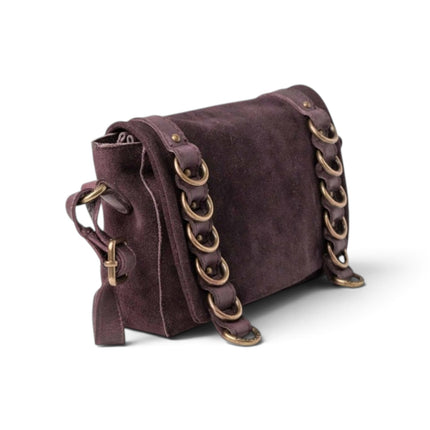 Borsa Donna con Patta e Tracolla in Camoscio Bordo | Biba RGG1L BURGUNDY Biba 
