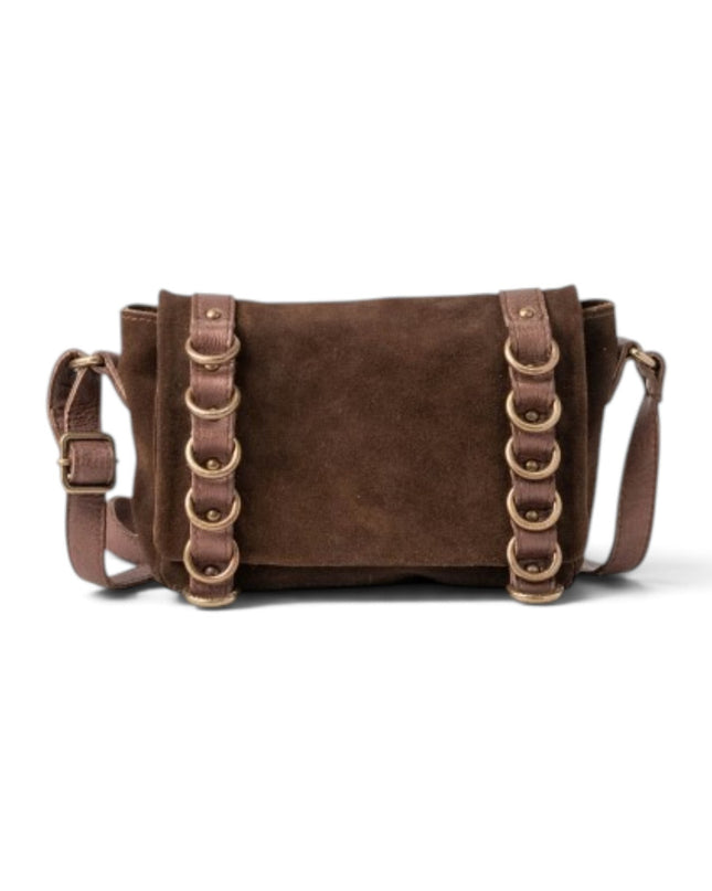 Borsa Donna con Patta e Tracolla in Camoscio Marrone | Biba RGG1L DARK BROWN Biba 