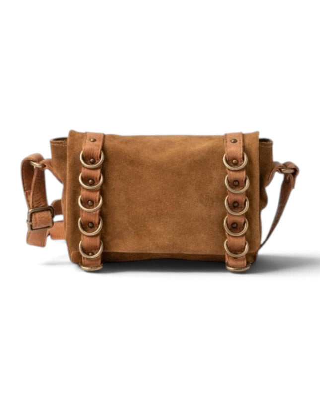 Borsa Donna con Patta e Tracolla in Camoscio Tan Cuoio | Biba RGG1L TAN Biba 