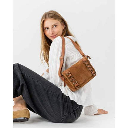 Borsa Donna con Patta e Tracolla in Camoscio Tan Cuoio | Biba RGG1L TAN Biba 