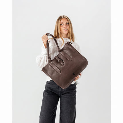 Borsa Shopper Donna a Spalla in Pelle Marrone Moro | Biba RUE1L DARK BROWN Biba 