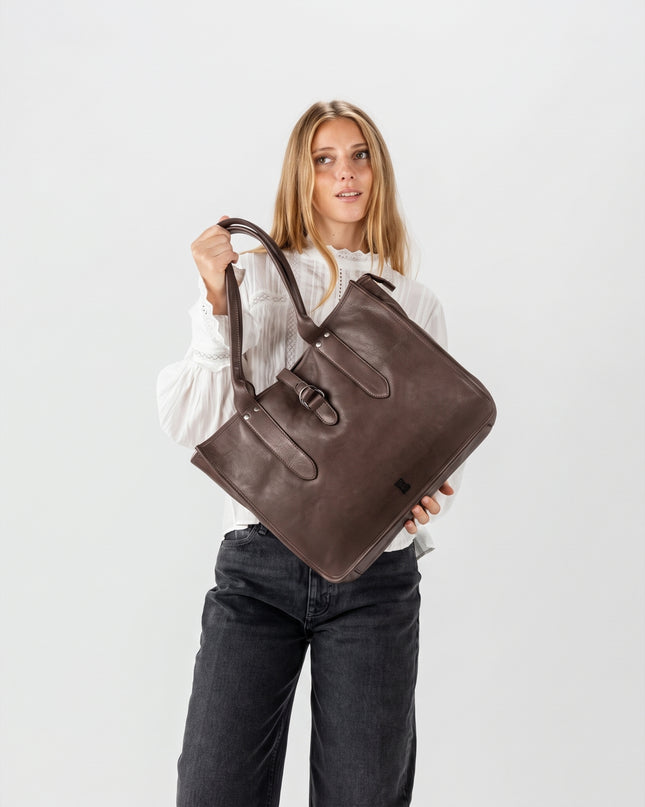 Borsa Shopper Donna a Spalla in Pelle Marrone Moro | Biba RUE1L DARK BROWN Biba 