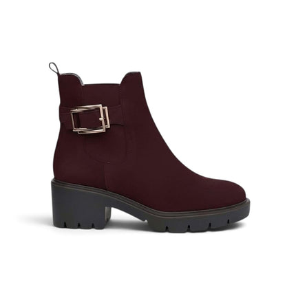 Stivaletti Donna con Tacco in Camoscio Bordeaux | Callaghan 35603 CLAUDIA RIOJA Callaghan 