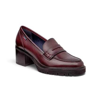 Mocassini Donna con Tacco e Plateau in Pelle Bordo | Callaghan 37205 LAURA BURGUNDY Callaghan 