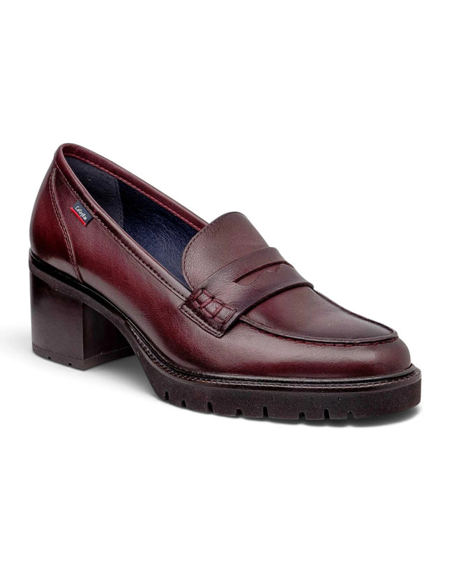 Mocassini Donna con Tacco e Plateau in Pelle Bordo | Callaghan 37205 LAURA BURGUNDY Callaghan 