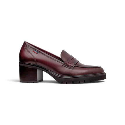 Mocassini Donna con Tacco e Plateau in Pelle Bordo | Callaghan 37205 LAURA BURGUNDY Callaghan 