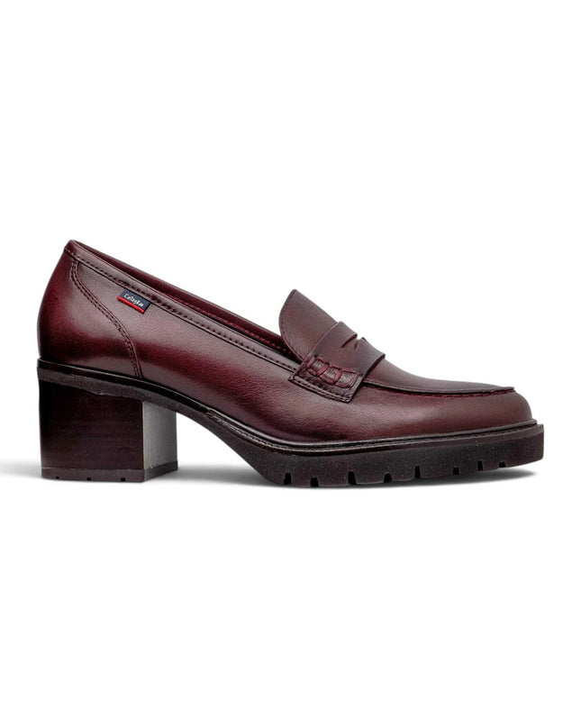 Mocassini Donna con Tacco e Plateau in Pelle Bordo | Callaghan 37205 LAURA BURGUNDY Callaghan 
