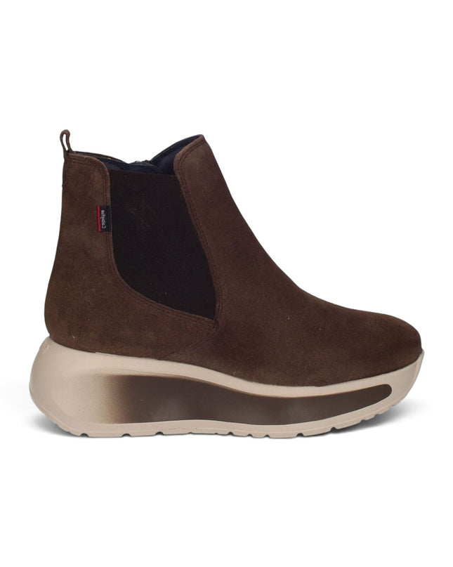 Stivaletti Chelsea Donna con Zeppa in Camoscio Marrone | Callaghan 61607 GRACE BROWN Callaghan 