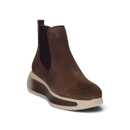 Stivaletti Chelsea Donna con Zeppa in Camoscio Marrone | Callaghan 61607 GRACE BROWN Callaghan 