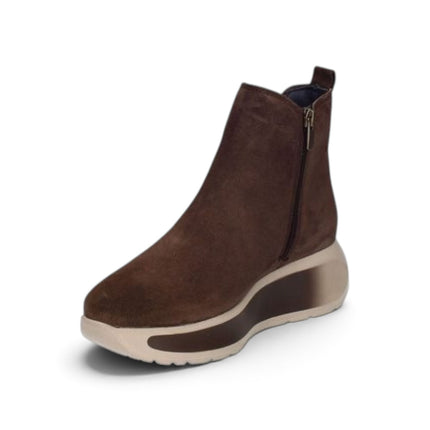 Stivaletti Chelsea Donna con Zeppa in Camoscio Marrone | Callaghan 61607 GRACE BROWN Callaghan 