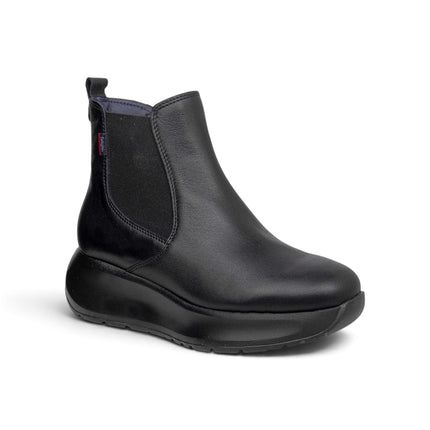 Stivaletti Chelsea Donna con Zeppa in Pelle Nera | Callaghan 61607 GRACE PELLE BLACK Callaghan 