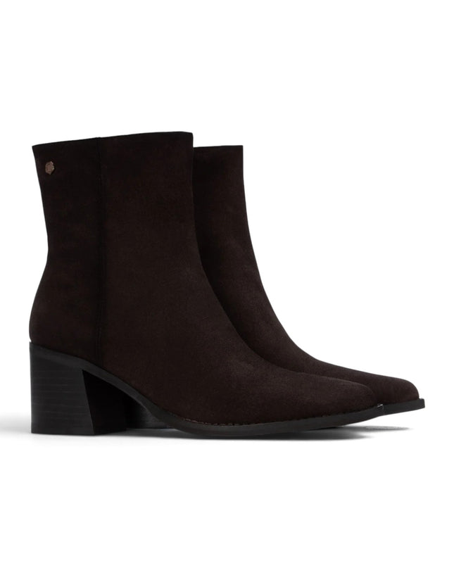 Stivaletti Tronchetti Donna a Punta con Tacco in Camoscio Marrone | Carmela 164134 BROWN Carmela 