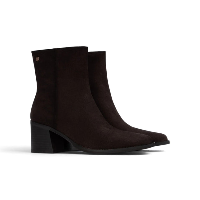Stivaletti Tronchetti Donna a Punta con Tacco in Camoscio Marrone | Carmela 164134 BROWN Carmela 