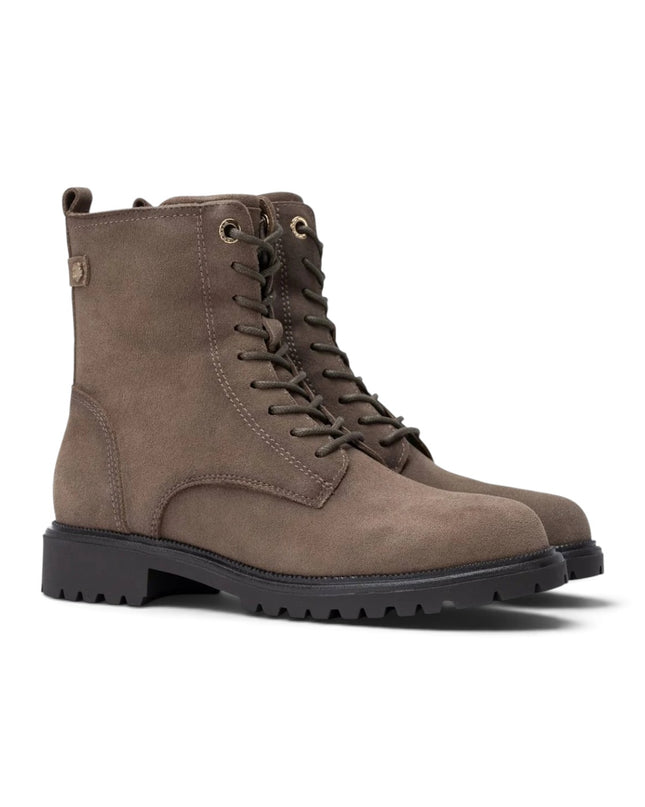 Anfibio Stivaletto Donna con Lacci e Zip in Camoscio Taupe | Carmela 164314 TAUPE Carmela 