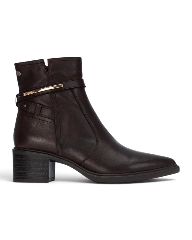 Stivaletti Tronchetti Donna a Punta con Tacco in Pelle Marrone | Carmela 164332 BROWN Carmela 