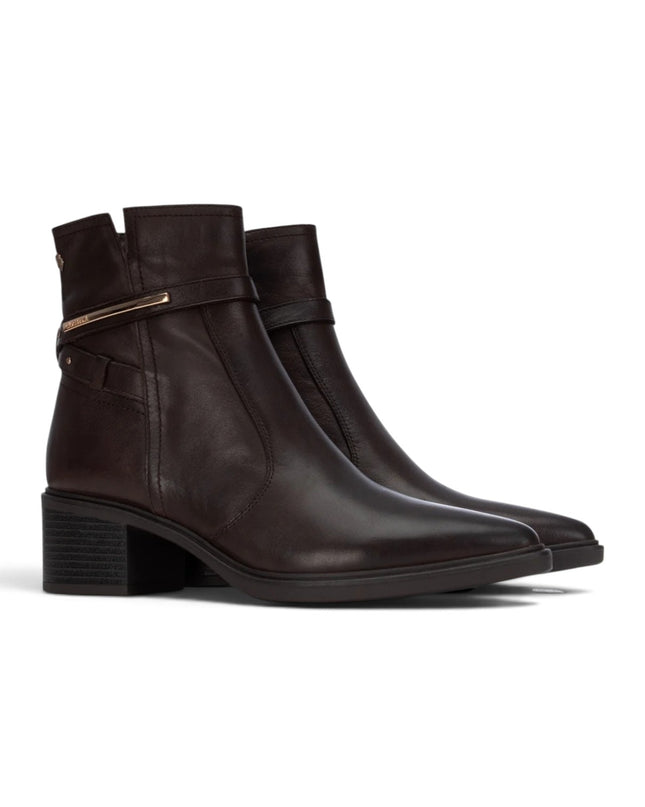 Stivaletti Tronchetti Donna a Punta con Tacco in Pelle Marrone | Carmela 164332 BROWN Carmela 