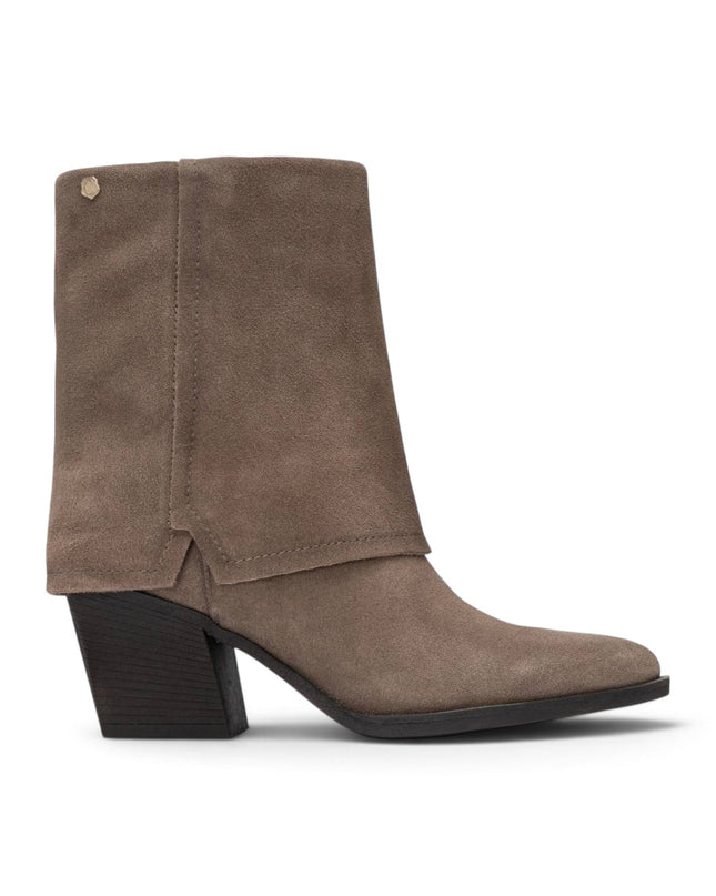Stivaletti con Risvolto Donna a Punta con Tacco in Camoscio Taupe | Carmela 164335 TAUPE Carmela 