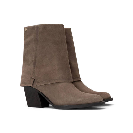 Stivaletti con Risvolto Donna a Punta con Tacco in Camoscio Taupe | Carmela 164335 TAUPE Carmela 