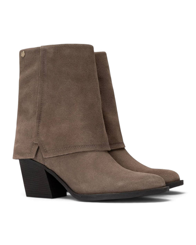 Stivaletti con Risvolto Donna a Punta con Tacco in Camoscio Taupe | Carmela 164335 TAUPE Carmela 