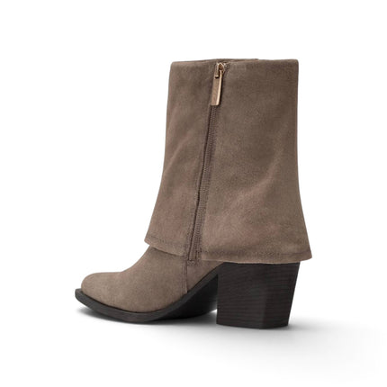Stivaletti con Risvolto Donna a Punta con Tacco in Camoscio Taupe | Carmela 164335 TAUPE Carmela 