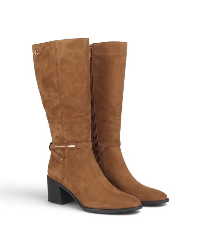 Stivale Donna a Punta con Tacco in Camoscio Cuoio | Carmela 164399 CAMEL Carmela 