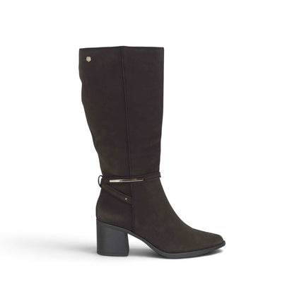 Stivale Donna a Punta con Tacco in Camoscio Marrone | Carmela 164399 DARK BROWN Carmela 