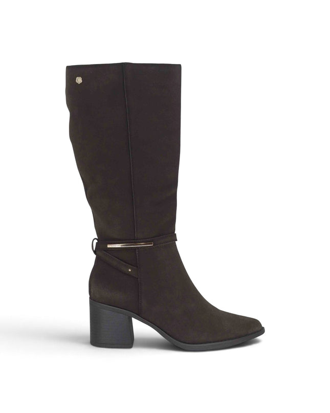 Stivale Donna a Punta con Tacco in Camoscio Marrone | Carmela 164399 DARK BROWN Carmela 