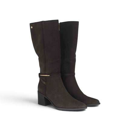 Stivale Donna a Punta con Tacco in Camoscio Marrone | Carmela 164399 DARK BROWN Carmela 