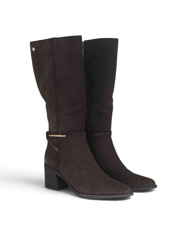 Stivale Donna a Punta con Tacco in Camoscio Marrone | Carmela 164399 DARK BROWN Carmela 