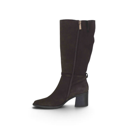 Stivale Donna a Punta con Tacco in Camoscio Marrone | Carmela 164399 DARK BROWN Carmela 