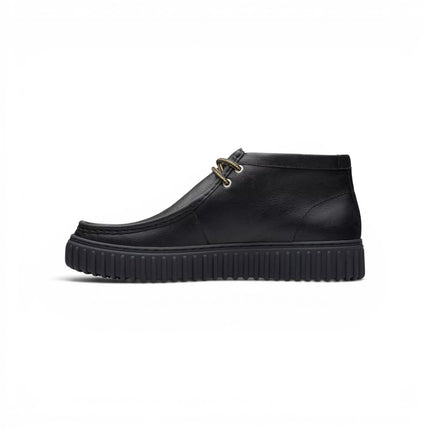 Stivaletti Stringati Wallabee Uomo in Pelle Nera | Clarks 26178264 Torhill Hi BLACK Clarks 