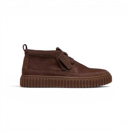 Stivaletti Stringati Wallabee Uomo in Pelle Nabuk Marrone | Clarks 26184694 Torhill Lace Hi BROWN Clarks 