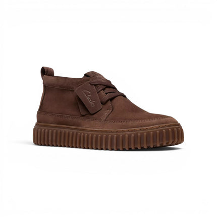 Stivaletti Stringati Wallabee Uomo in Pelle Nabuk Marrone | Clarks 26184694 Torhill Lace Hi BROWN Clarks 